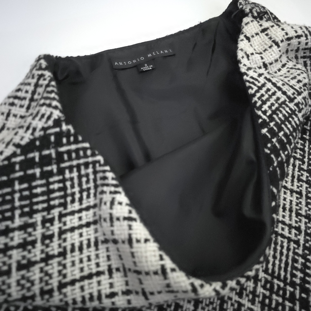 ANTONIO MELANI Black and White Skirt Sz 8 - Picture 3 of 7